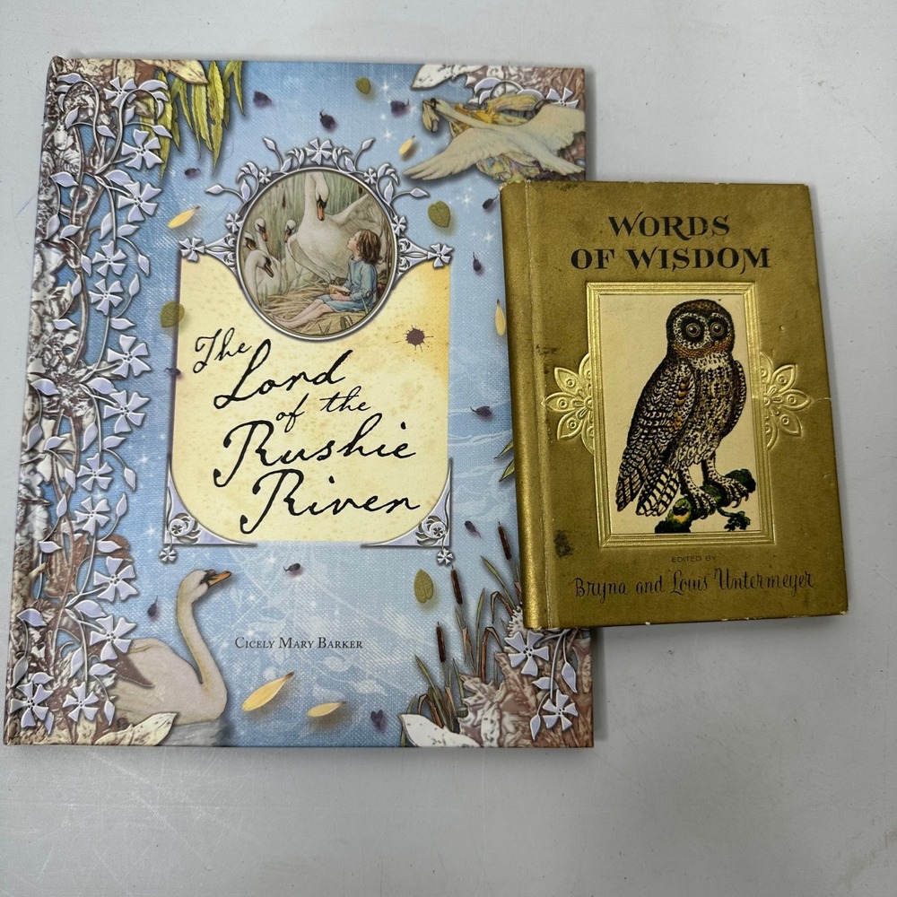 Vintage Book Lot Lord of the Rushie River Barker Words of Wisdom 1968 Owl